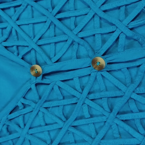 ASAPO Petite Collection Womans Blue Cotton Hook & Loop Summer Best PL - Picture 5 of 5